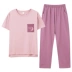 Bộ đồ ngủ mùa hè dành cho nữ quần ngắn tay bằng cotton nguyên chất mùa xuân và mùa thu quần áo ở nhà ngắn tay mỏng giản dị dành cho nữ có thể mặc bên ngoài phù hợp với Bộ Pajama