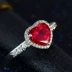 Kho báu đầy màu sắc ruby ​​925 sterling bạc nhẫn nữ mô hình màu đỏ corundum tourmaline nhẫn kim cương mạ vàng 18K trang sức châu Âu và Mỹ - Nhẫn