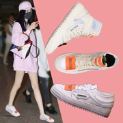 Cao-top sneakers nữ mùa hè hip-hop giày khiêu vũ đường phố triều 2018 new net phụ nữ màu đỏ của giày mùa thu giày da trắng giày