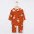 Ins mẫu bùng nổ Phong cách Bắc Âu T nhà em bé cotton dài tay jumpsuit mùa thu và mùa đông lưới màu đỏ đồ ngủ bé romper - Áo liền quần bộ đồ liền quần hình thú bé trai Áo liền quần