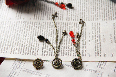 taobao agent [Mr.r] Steam Punk steam steam punk gear ear clip ancient green gangsters without ear pierced earrings
