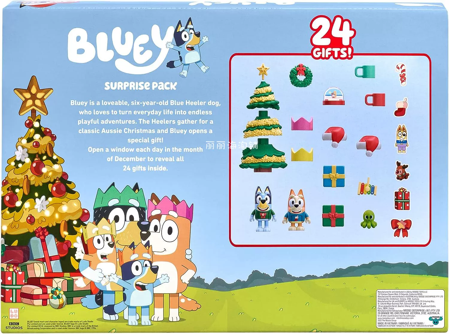 △ Американская подлинная Bluey Bruy Calendar Christmas Continuable ADVENT Calendar