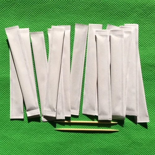 Национальная бесплатная доставка Один -независимая упаковка с двойной головкой из бамбуковой зубочистки Механизм зубочистки Толстая бумага может быть настроена для логотипа