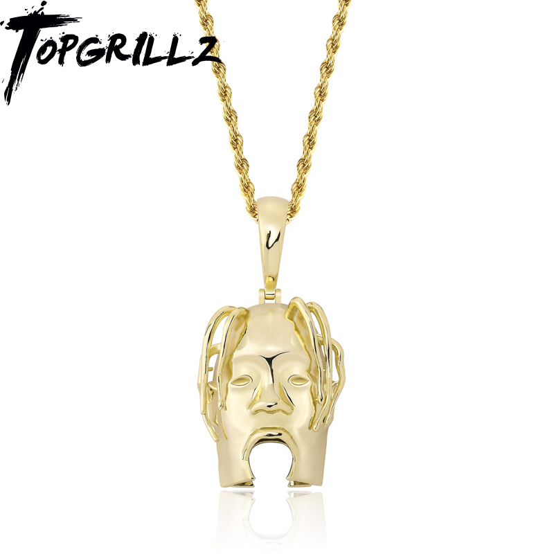 Golden TrumpetEurope and America Hip hop singer Travis scott head portrait Pendants ASTROWORLD Chaopai Jewellery Necklace ornaments