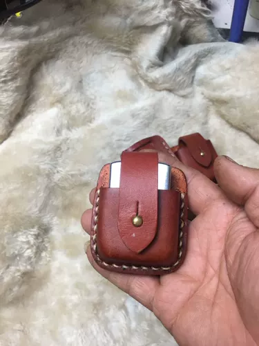 Кожаный чехол, кожаная зажигалка, стайлинг, простой и элегантный дизайн