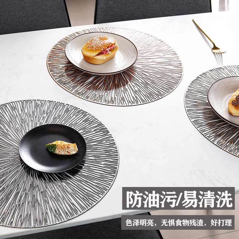 Nordic light luxury teacup MATS, heat insulation MATS, simple and modern vegetable MATS, Western placemats, plate MATS, table MATS, no need to wash Specification image
