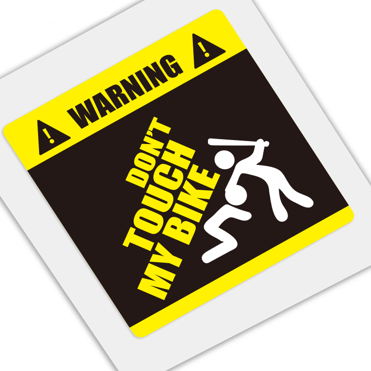 D PatternNo touch my vehicle warning Stickers Road vehicle MTB Frame  Don't touch me Of vehicle waterproof Cycling personality customized