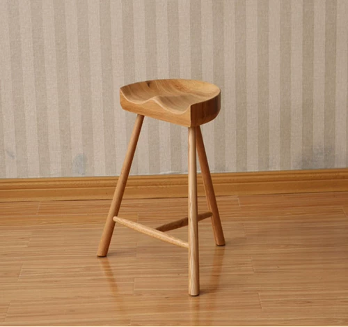 Северная барная стул Сплошная древесина и современный батончик Apple Bar Bar, скамейка, Home Chair High, бесплатная доставка