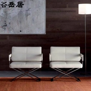 Gu Yueju thiết kế nội thất da dễ dàng ghế da đơn giản ghế kim loại giải trí ghế