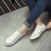 Sinh viên mùa xuân giày vải nữ Hàn Quốc phiên bản của đôi giày của nam giới thấp để giúp giày phẳng giày thoáng khí giày đơn màu trắng giày Plimsolls