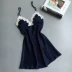 Bộ đồ ngủ nữ tâm trạng mùa hè 2018 ren mảnh phù hợp với nữ váy retro dây lụa đen nghệ thuật Đêm đầm