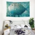 Châu Âu và Hoa Kỳ cá voi xanh tấm thảm treo đồ trang trí dệt vải nền vải khăn trải bàn phòng ngủ trang trí phòng vải tấm thảm tường vải