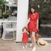 LUSON mẹ gia đình nạp mùa hè 2018 làn sóng mới cho con bú nữ bé quần sóng váy mẹ ăn mặc Trang phục dành cho cha mẹ và con