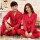 Vài bộ đồ ngủ mùa hè nam ngắn tay quần nightdress robe red newlyweds cưới đồ ngủ cô dâu trang điểm mặc quần áo gown bộ bông ấp áp mùa đông nam nữ Cặp đôi