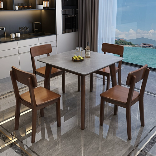 Современный квадратный стульчик для кормления из натурального дерева для домашнего использования