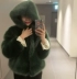Áo mới 2017 lông ngắn mùa thu và mùa đông áo ấm giả lông cáo trùm đầu dây kéo dày phụ nữ Hàn Quốc - Faux Fur Faux Fur
