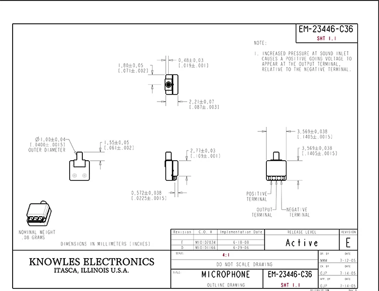 Новый микрофон Knowles Lou EM-23897-S05, прослушивающее устройство, ремонт