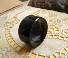 кольцо 【文玩部落】黑牦牛角指环/拉弓指环外径35×宽20mm※尺寸可定做
