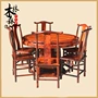 Bàn ăn gỗ gụ gỗ rắn Miến Điện Bàn tròn gỗ hồng mộc Bàn ăn gỗ và ghế kết hợp gỗ Ming và Qing - Bộ đồ nội thất nội thất hiện đại