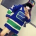 Ice hockey phù hợp với phụ nữ tay dài thả lỏng phong cách hip-hop Harajuku lỏng lẻo đồng phục bóng chày đường phố châu Âu và Mỹ áo thun dài tay - Thể thao sau