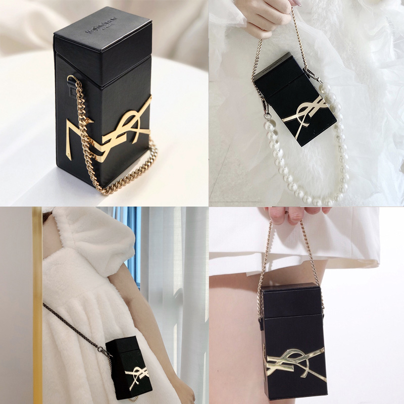 YSL Saint Laurent ysl Free Water Gift Perfumer Box Black Cosmetic Bag DIY Chain Crossover Bag Points Gift