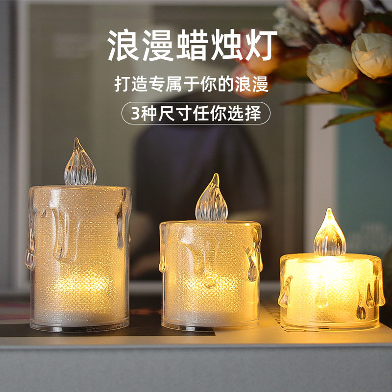 LED electronic candle lamp with built-in button battery, camping, picnic, party, proposal, birthday party decoration light Application Scenario