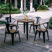 Bàn, hai ghế, bàn ghế ngoài trời, sân kết hợp, ban công gỗ nhựa giản dị, nội thất sân vườn, hiện đại đơn giản, chống bốn ghế - Bàn ghế ngoài trời / sân