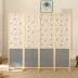 Vách ngăn vải gỗ nguyên khối hiện đại đơn giản thời trang mới kiểu Trung Quốc gấp di động lối vào rèm phòng ngủ phòng khách vách ngăn lam gỗ 