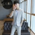 Playboy phù hợp với phù hợp với nam mùa hè bảy điểm tay áo nhỏ phù hợp với mỏng hai mảnh thanh niên Hàn Quốc phiên bản của chiếc áo khoác mỏng