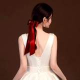 Бордовая повязка на голову для невесты с бантиком, заколка для волос, свадебное платье, аксессуар для волос, вечернее платье