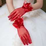 Перчатки для невесты, короткое вечернее платье, летнее свадебное платье с бантиком, традиционный свадебный наряд Сюхэ, тонкие аксессуары