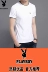 Playboy rắn màu mùa hè vòng cổ T-Shirt nam Hàn Quốc phiên bản của tự trồng màu trắng trẻ vài hoang dã ngắn tay t-shirt áo nam Áo khoác đôi