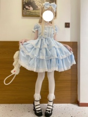 Юбка 【全款预约】甜心草莓熊lolita 小雪球蓝白颜色如图，30天内发出