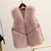 Áo khoác lông thú giả nữ 2018 mùa thu đông mới vest ngắn là áo vest mỏng áo khoác lông nữ áo lông nữ Faux Fur