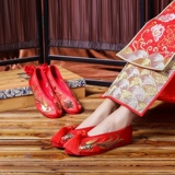 Красные свадебные туфли для невесты, слипоны, обувь