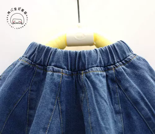 Джинсовая хлопковая юбка на девочку, мини-юбка, коллекция 2021, в корейском стиле