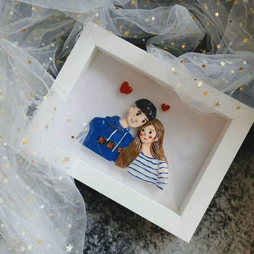 Глина, кукла, трехмерная фотография, фоторамка для влюбленных, делается под заказ, свадебный подарок, «сделай сам»