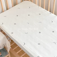 Хлопковая марлевая простыня для младенца для кровати, детское покрывало для приставной кровати, с вышивкой