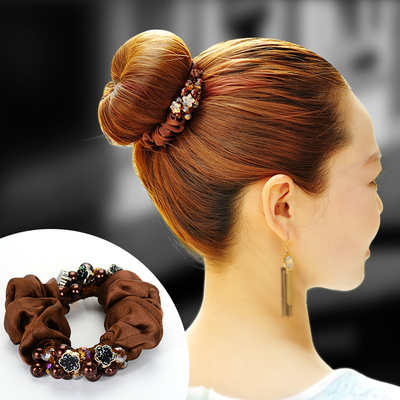 扎头发头花饰品韩国发饰发圈女皮筋头绳气质头饰韩版马尾盘发发绳