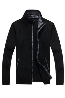 Big JEEP thương hiệu nam hàng đầu truy cập áo len đứng cổ áo len lỏng lẻo cộng với áo khoác nhung dày - Cardigan