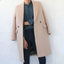 Áo khoác len nam màu be Hàn Quốc mùa thu đông thời trang thanh niên lỏng cashmere trench coat áo len dài áo khoác sơ mi Áo len