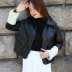 Áo khoác da ngắn nữ 2019 xuân mới thời trang hoang dã đen lỏng áo khoác da xe máy Hàn Quốc Slim - Quần áo da