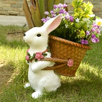 Уличный мультяшный кролик для беседки, сельский цветочный горшок, креативный макет, украшение, в американском стиле