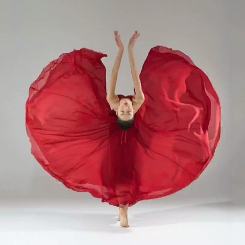 Классическая танцевальная одежда Женская элегантная 720 градусов большая юбка фото танец половина -куба юбка современная танцевальная марля