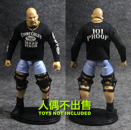 Black Long Sleeve One Piecebjd  WWE series 6 inch image Toys clothes parts cold stone Stone Cold