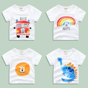 Trẻ em ngắn tay T-Shirt cotton 2018 mùa hè mới quần áo trẻ em nữ baby boy trắng nửa tay áo đáy áo sơ mi