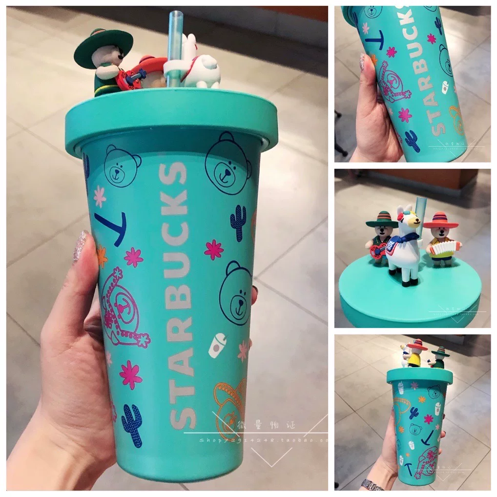 Starbucks, летний кофе лама, стекло со стеклом, 2020, с маленькими медведями