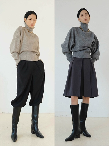 Приталенный корсет, демисезонный свитер, трикотажная сумка, французский стиль, увеличенная толщина