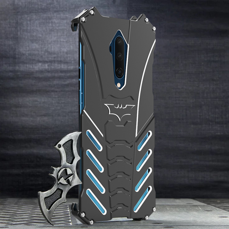 R-Just Batman Shockproof Aluminum Shell Metal Case with Custom Batarang Stent for OnePlus 7T Pro / OnePlus 7T