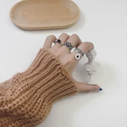 S925 sterling bạc ngón đeo nhẫn nữ hipster Nhật Bản và Hàn Quốc đơn giản tua năm cánh sao retro Thái bạc nhẫn nam và nữ trang sức